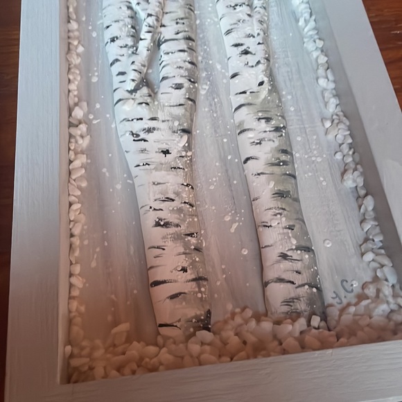 ❄️ NWOT, Set of Winter Birch Wall Hanging Handmade - Picture 8 of 9